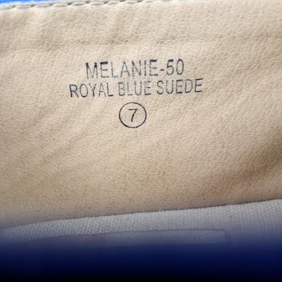 BELLA MARIE Blue Suede Slip-on Platform Loafers 7 - Picture 10 of 10